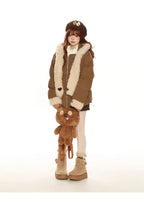 Sweet Faux Fur Scarf Hooded Puffer Jacket   OL2118