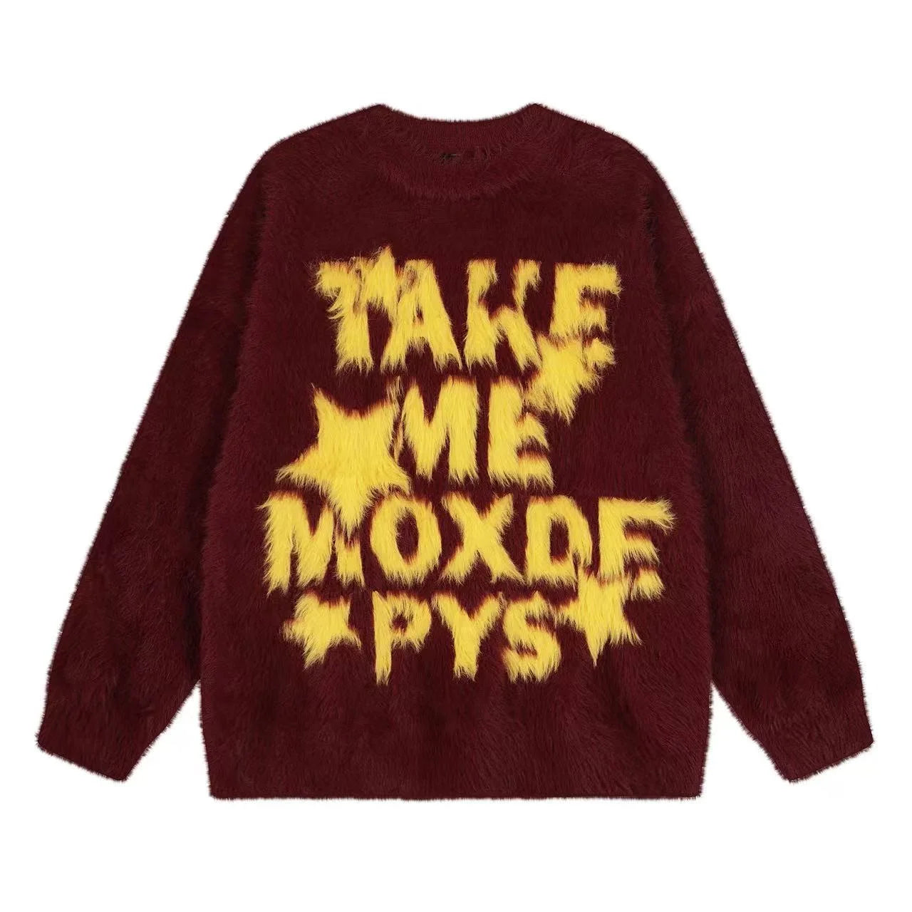 Vintage Letter Jacquard Soft Sweater   OL2120