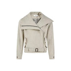 Asymmetric Zip Belted Structured Jacket   OL2122