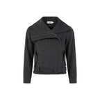 Asymmetric Zip Belted Structured Jacket   OL2122