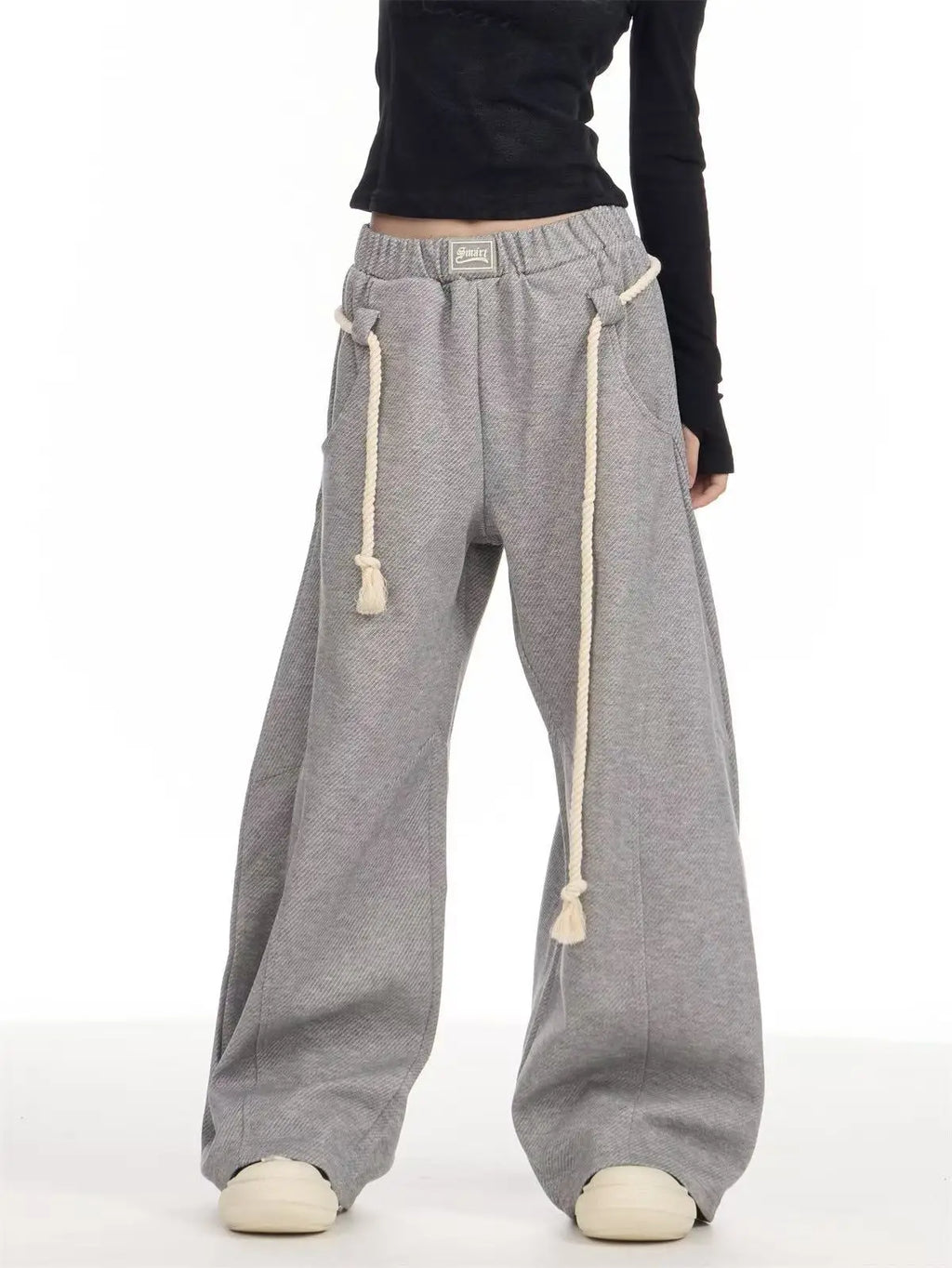 Retro Wide Leg Curved Sweat Pants   oliviroa オリヴィオラ