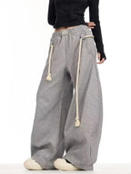 Retro Wide Leg Curved Sweat Pants   OL2123