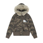 Fur Trim Hooded Cropped Zip Hoodie Jacket   OL2124