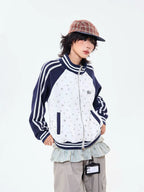 Vintage Star Panel Zip Hoodie Jacket   OL2125