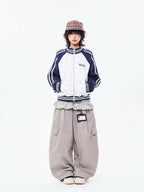 Vintage Star Panel Zip Hoodie Jacket   OL2125