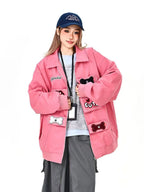 Vintage Playful Graphic Jacket   OL2126