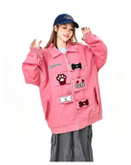 Vintage Playful Graphic Jacket   OL2126