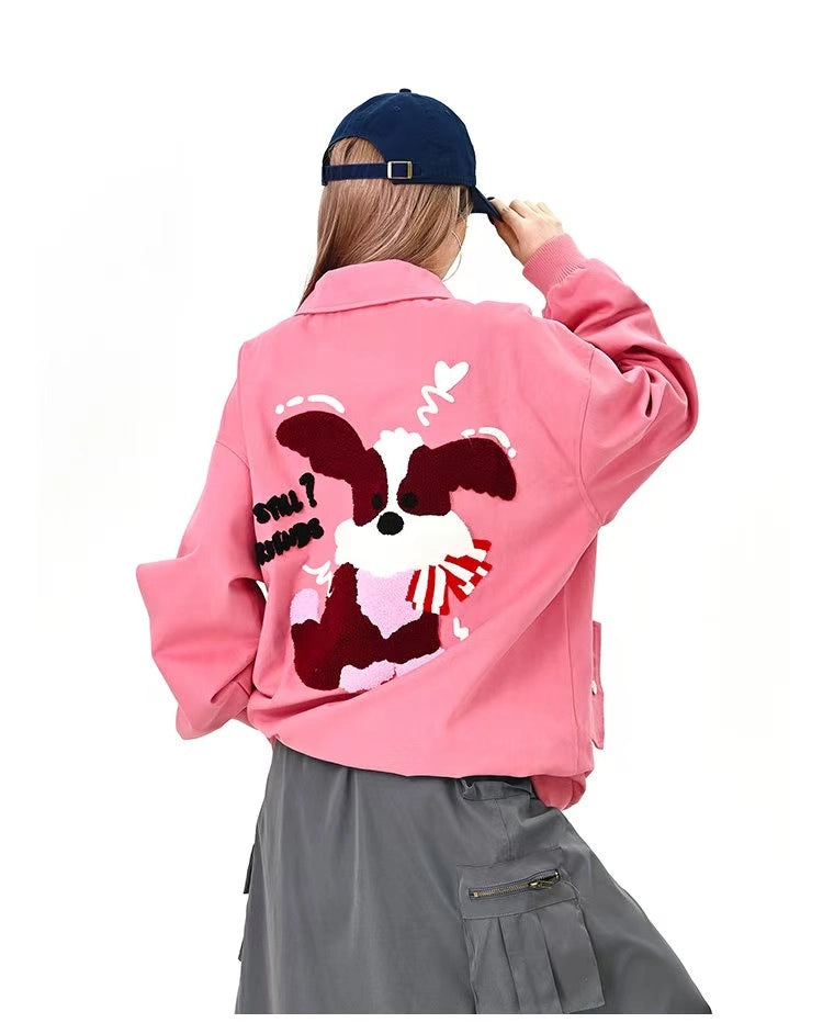 Vintage Playful Graphic Jacket   OL2126