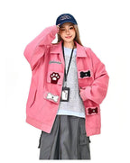 Vintage Playful Graphic Jacket   OL2126