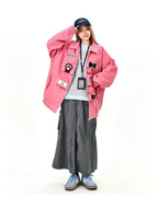 Vintage Playful Graphic Jacket   OL2126