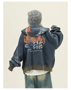 Graffiti Print Zip Hoodie Jacket   OL2127