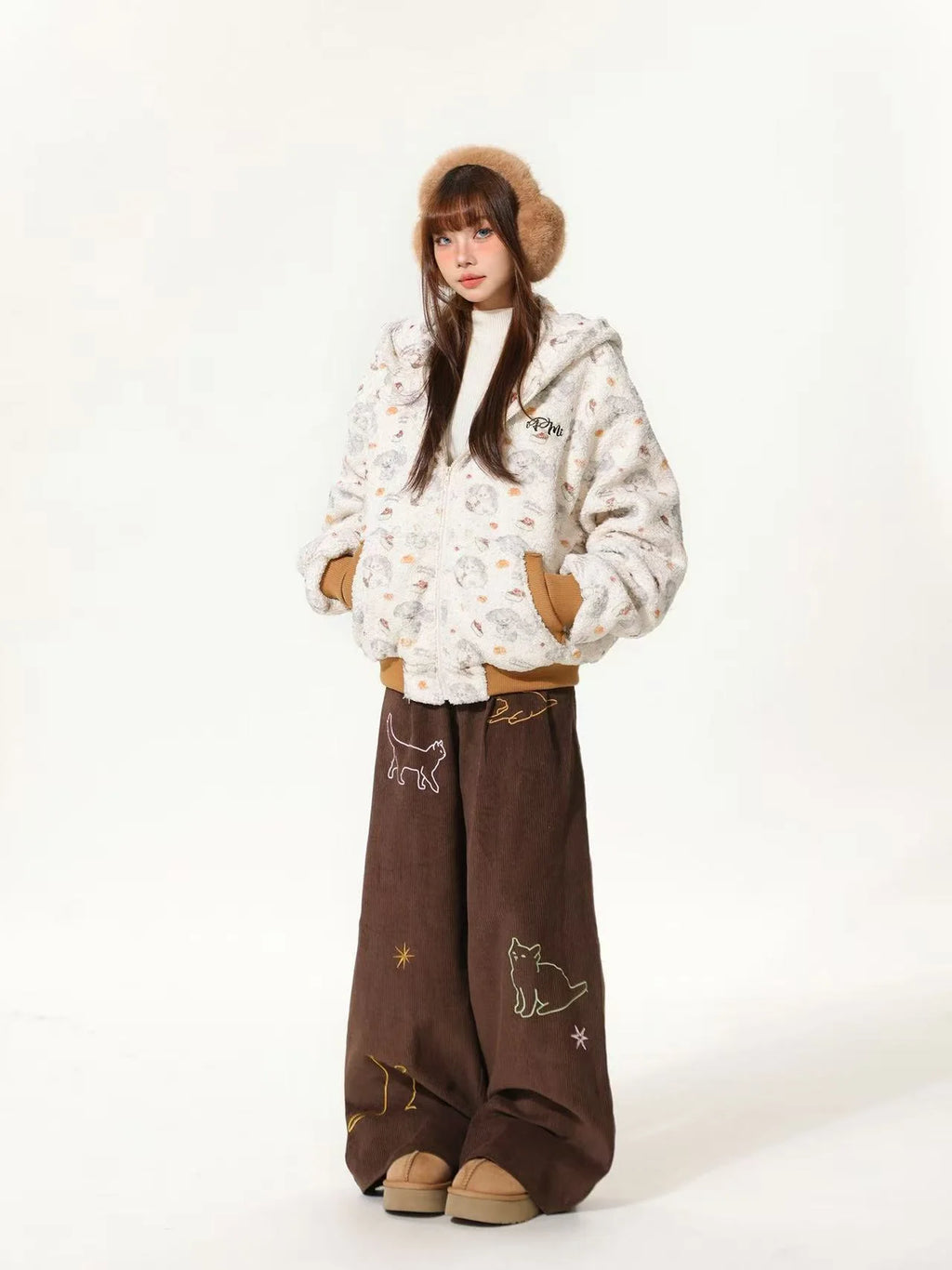 Playful Bunny Ear Hooded Jacket   OL2128