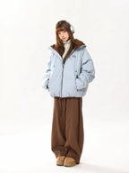 Retro Color Block Hooded Jacket   OL2130