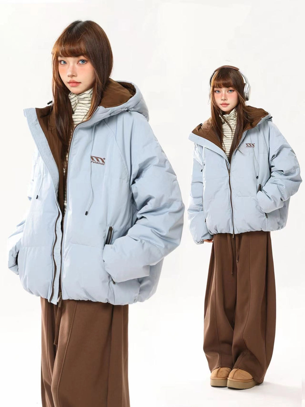 Retro Color Block Hooded Jacket   oliviroa オリヴィオラ