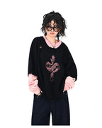 Cross Layered Oversized Sweater   OL2132