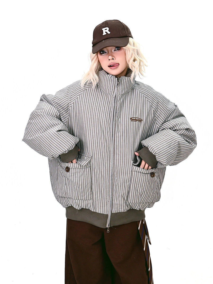 Reversible Stripe Pocket Jacket   oliviroa オリヴィオラ