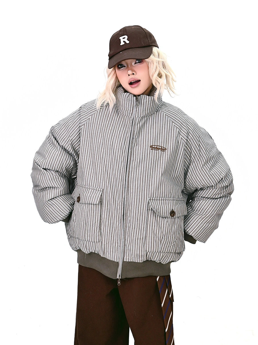 Reversible Stripe Pocket Jacket   oliviroa オリヴィオラ