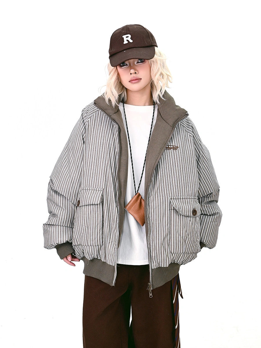 Reversible Stripe Pocket Jacket   OL2134