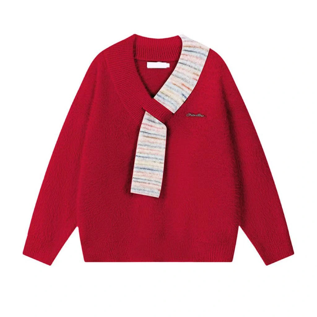 Color Weave V-Neck Relaxed Top OL2135