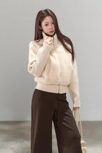 Textured Faux Fur Panel Jacket   oliviroa オリヴィオラ