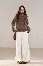 Textured Faux Fur Panel Jacket OL2138