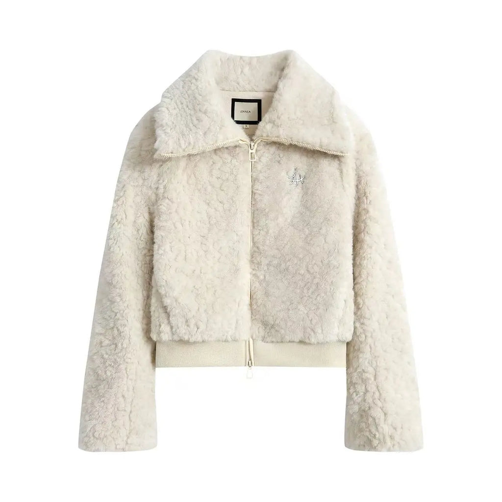 Structured Faux Fur Collar Short Jacket   OL2140