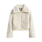 Structured Faux Fur Collar Short Jacket   OL2140