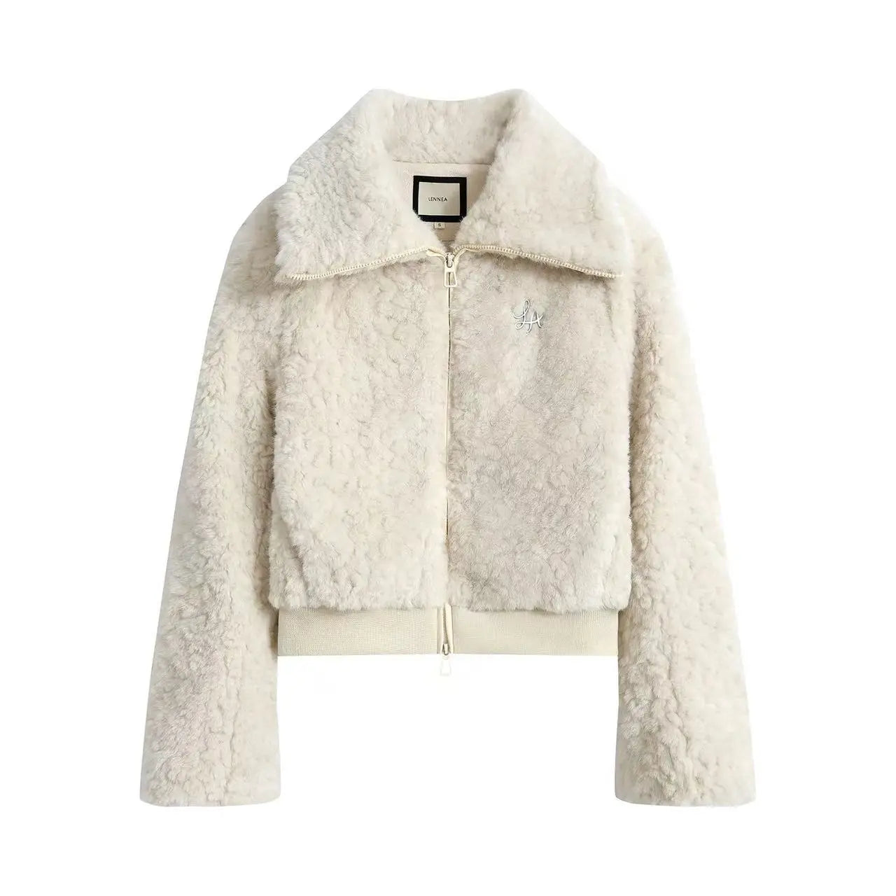 Structured Faux Fur Collar Short Jacket OL2140