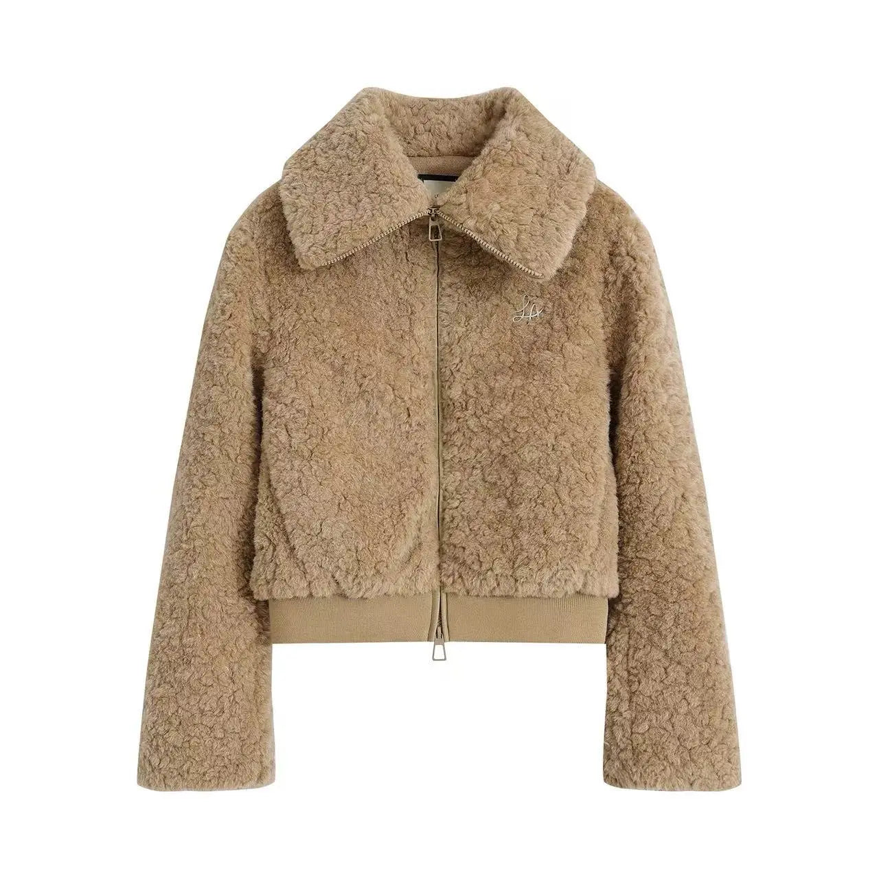 Structured Faux Fur Collar Short Jacket OL2140