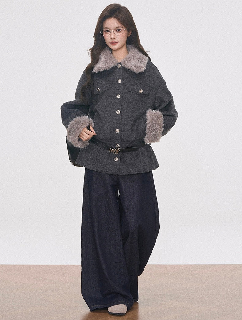 Waist Defined Tailored Coat OL2141