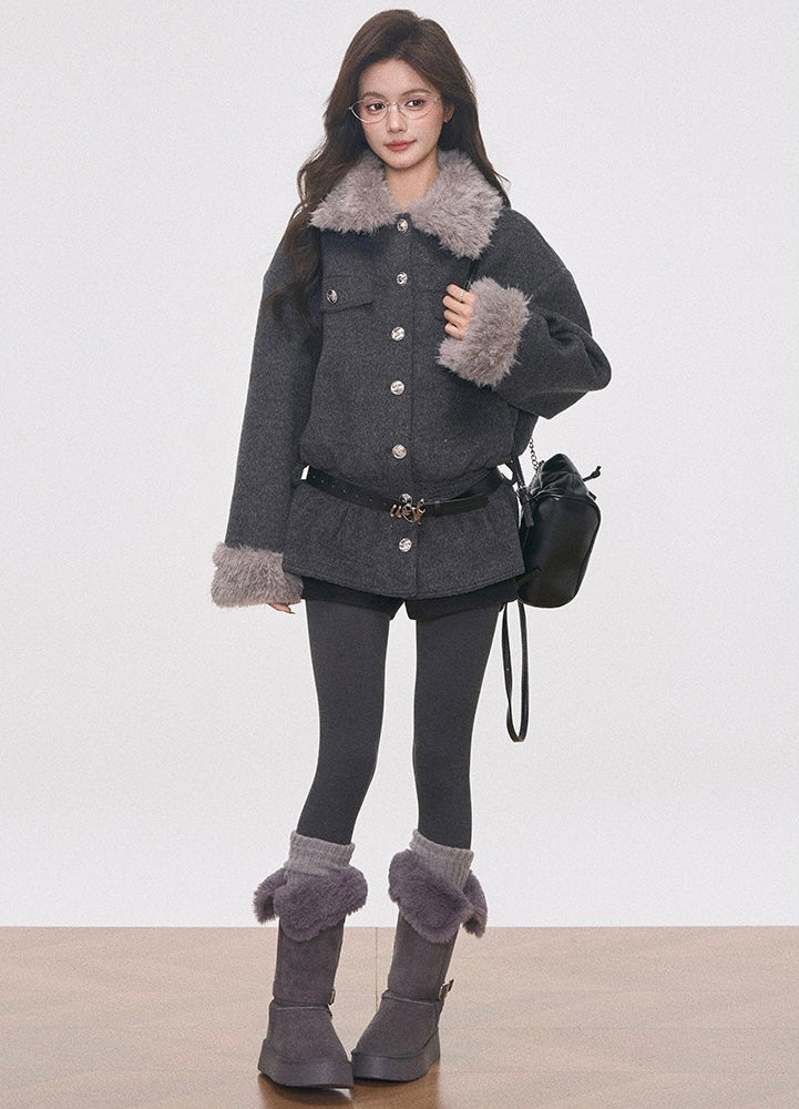 Waist Defined Tailored Coat OL2141