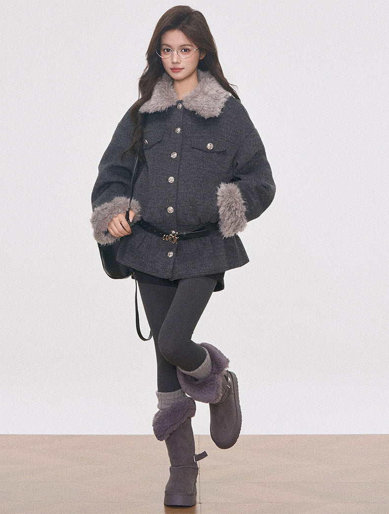 Waist Defined Tailored Coat OL2141