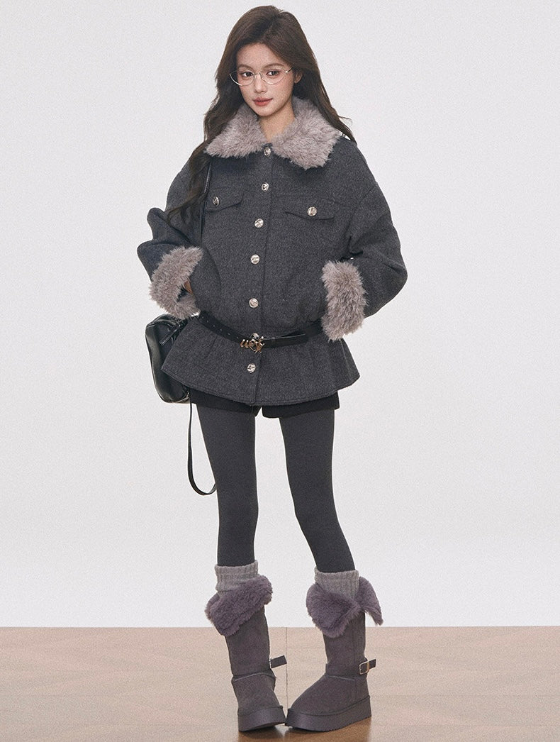 Waist Defined Tailored Coat OL2141