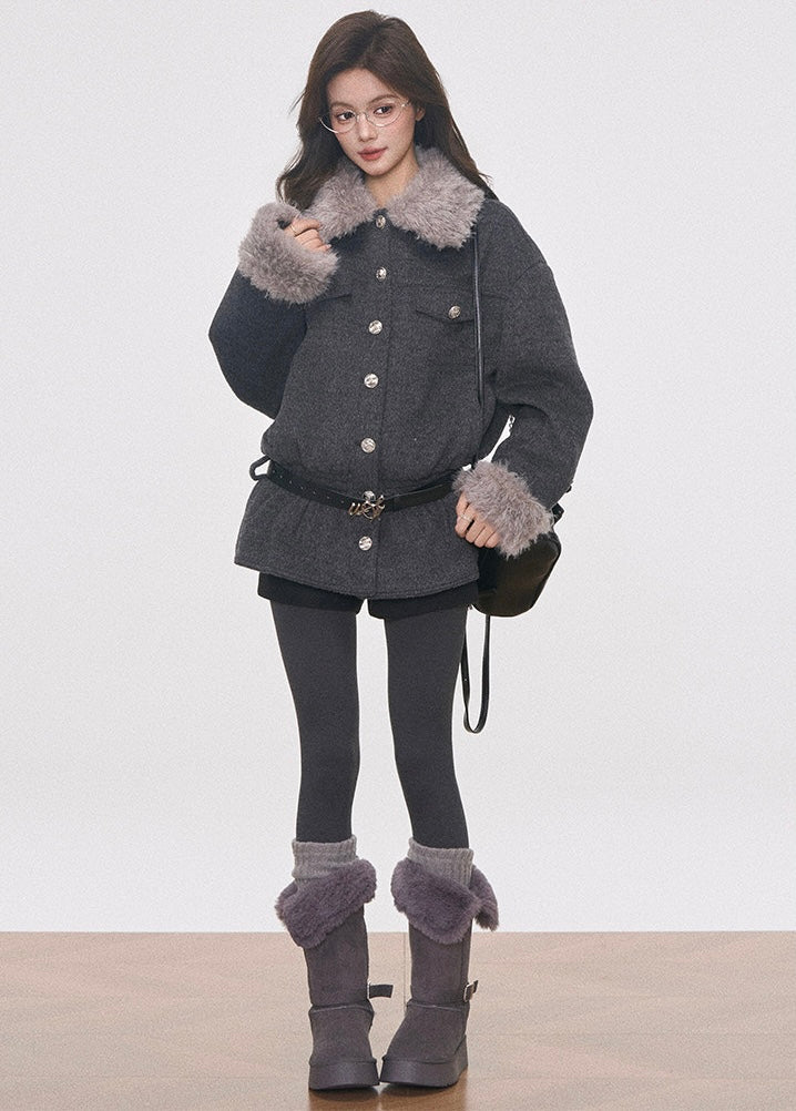 Waist Defined Tailored Coat OL2141