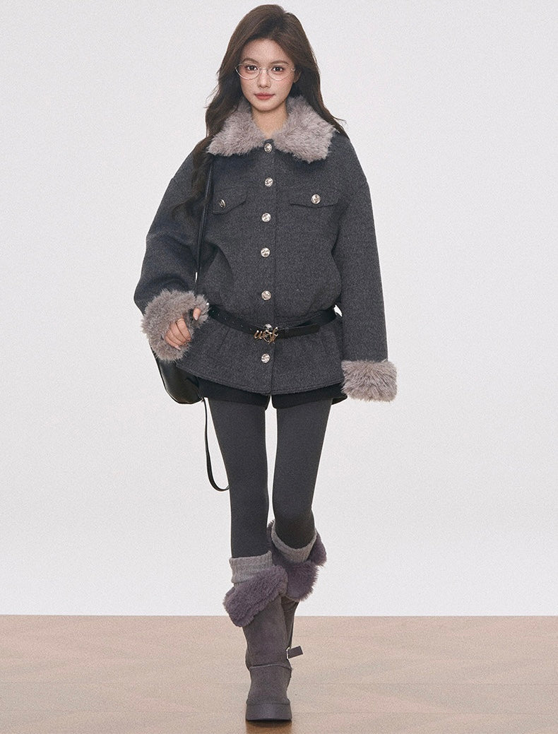 Waist Defined Tailored Coat OL2141