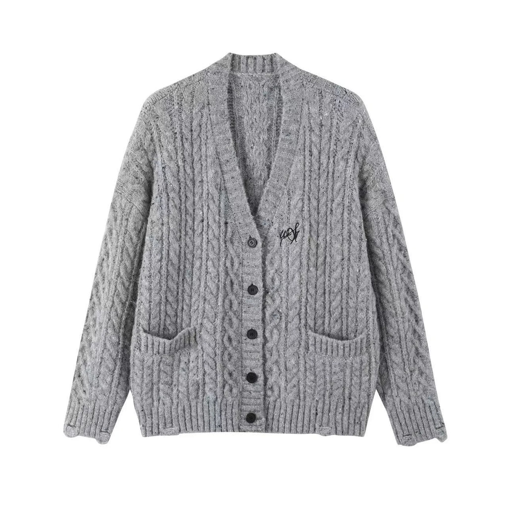 Relaxed Color Dot Cardigan Dress Set OL2142