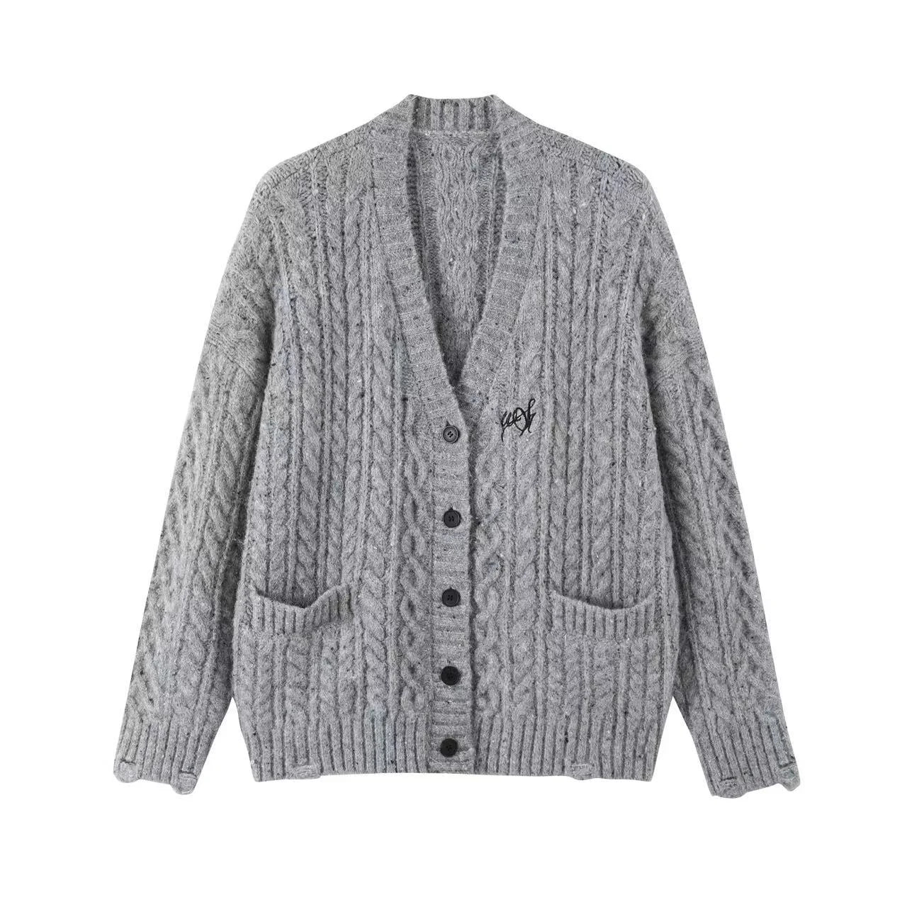 Relaxed Color Dot Cardigan Dress Set   OL2142