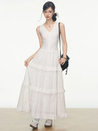 Relaxed Color Dot Cardigan Dress Set OL2142