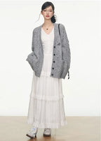 Relaxed Color Dot Cardigan Dress Set OL2142