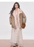 Washed Utility Jacket with Faux Fur Trim OL2145