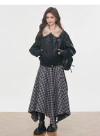 Fur Collar Faux Leather Jacket   oliviroa オリヴィオラ