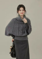 Cable High Neck Short Top  oliviroa オリヴィオラ