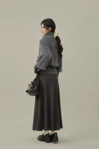 Cable High Neck Short Top OL2156