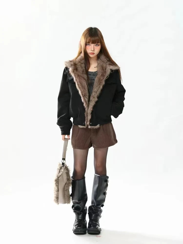 Moto Collar Padded Short Jacket OL2158