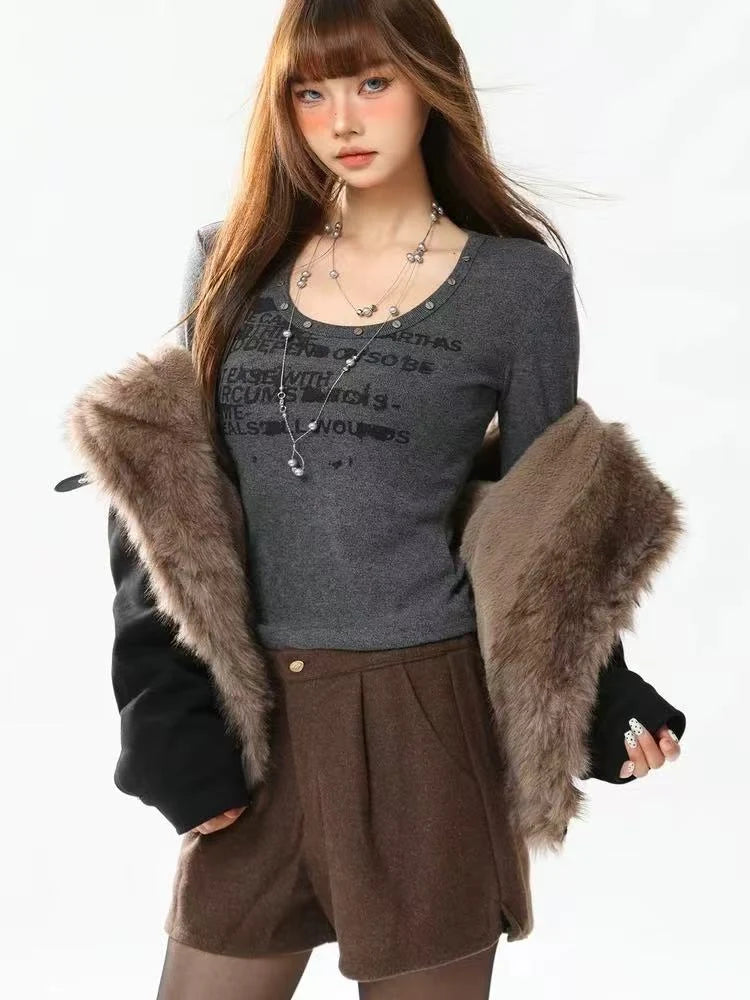 Moto Collar Padded Short Jacket OL2158