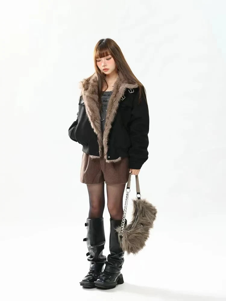 Moto Collar Padded Short Jacket OL2158