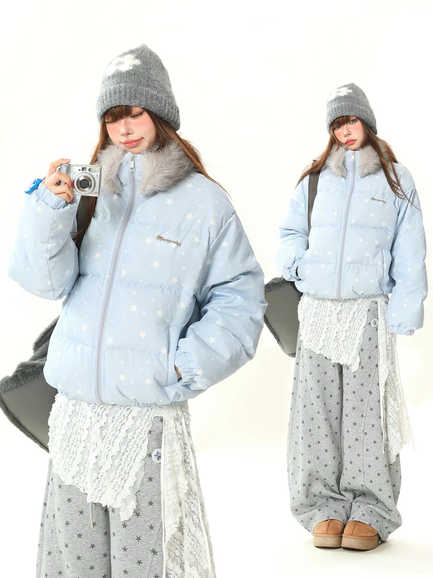 Star Fur Collar Short Jacket  oliviroa オリヴィオラ