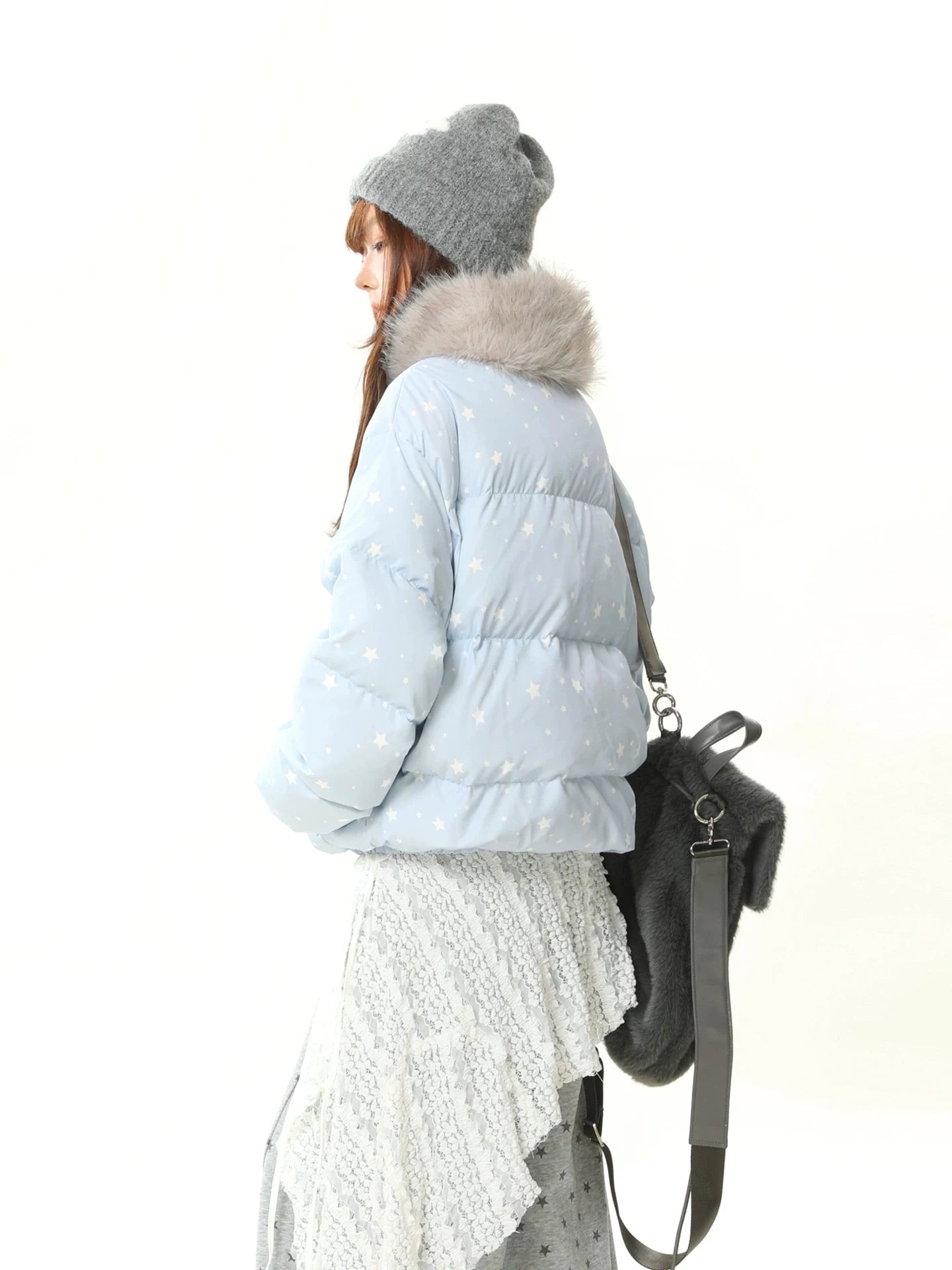 Star Fur Collar Short Jacket  OL2163