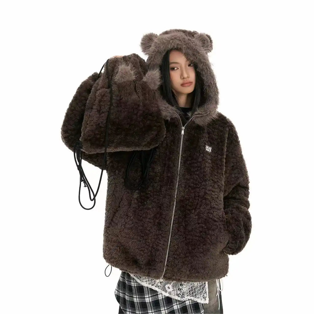 Bear Ear Hooded Puffer Jacket   oliviroa オリヴィオラ