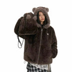Bear Ear Hooded Puffer Jacket   oliviroa オリヴィオラ